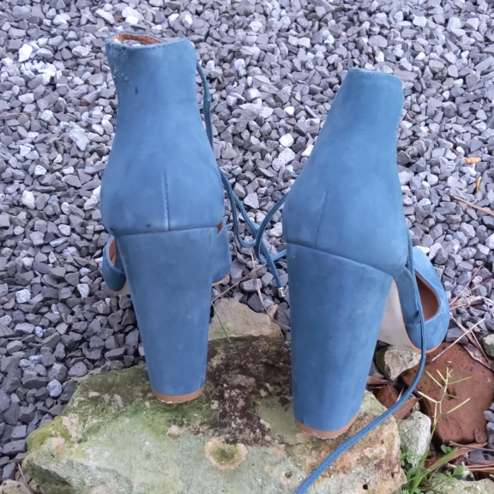 Steve Madden Pointed Toe Ankle Wrap Block Heel Sho - image 7